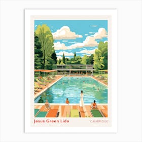 Jesus Green Lido Cambridge Swimming Poster Art Print