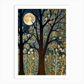 William Morris Moonlight In The Woods 65 Art Print