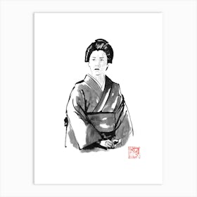 Geisha Talking Art Print