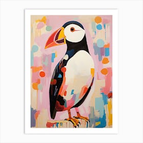 Pink Scandi Puffin 3 Affiche