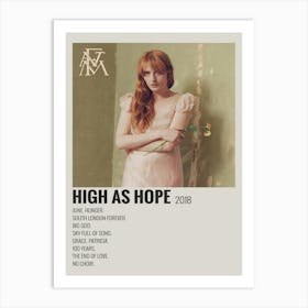 High As Hope 2018 Poster 1 Art Print