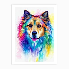 Berger Picard Rainbow Oil Painting Dog Art Print