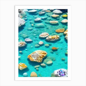 Crystal Clear Waters With Precious Stones With 4k Effect Art Print