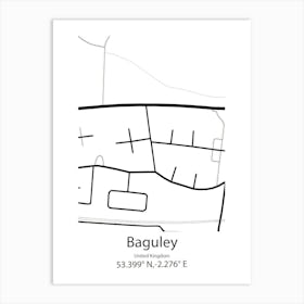 Baguley,United Kingdom Minimalist Map Art Print