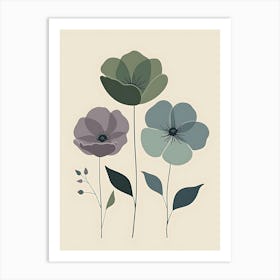 Three Flowers 16 Art Print