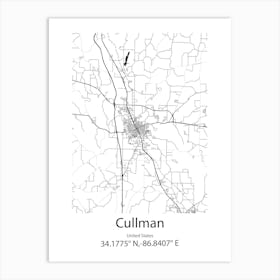 Cullman,United States Minimalist Map 1 Art Print