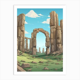 Stonehenge Pixel Art 1 Art Print