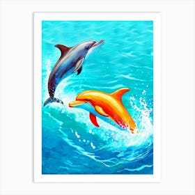 Dolphins In The Sea Art Print