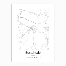 Buxtehude,Germany Minimalist Map Art Print