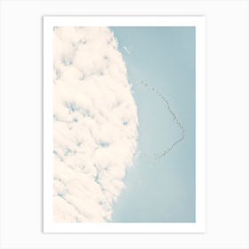 A Flock Of Birds And A Cloud Art Print