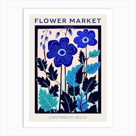 Blue Flower Market Poster Canterbury Bells 2 Art Print