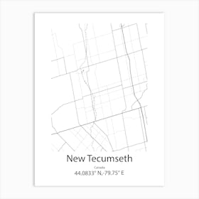 New Tecumseth,Canada Minimalist Map Art Print