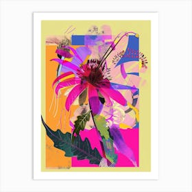 Cineraria 6 Neon Flower Collage Art Print