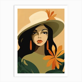 Woman In A Hat 23 Art Print