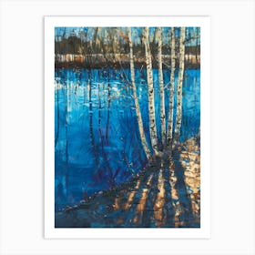 Birch Trees By The Lake 11 Art Print