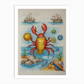 Crab In The Sea 1 Art Print