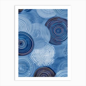 Blue Circles 16 Art Print