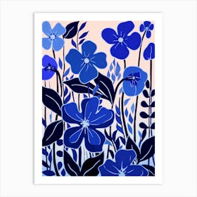 Blue Flower Illustration Lobelia 2 Art Print