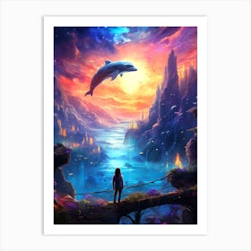 Dolphins In The Sky Art Print