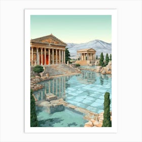Pamukkale Thermal Pools And Hierpolis Cleopatras Pool 1 Art Print
