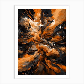 Abstract Painting of Twisting Clouds of Gas in Space Art Print