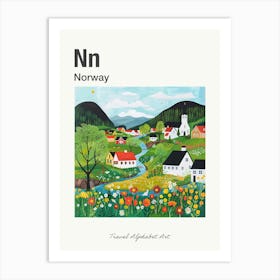 Kids Travel Alphabet  Norway 4 Art Print