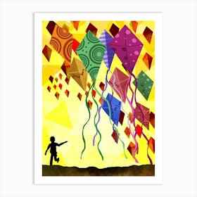 Running with the Kites Art Print