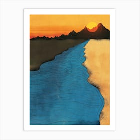 Sunset Over The River 12 Art Print