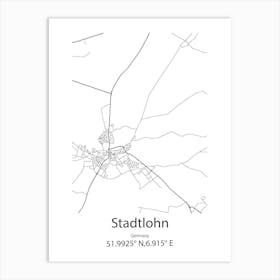 Stadtlohn,Germany Minimalist Map Art Print