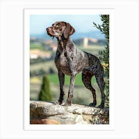 German Shorthaired Pointer.Generated AI. Art Print 1 Art Print