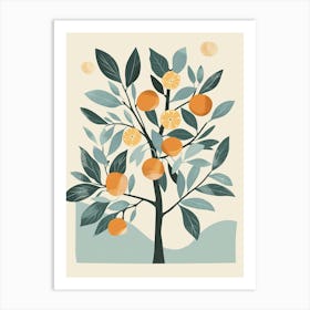 Orange Tree Flat Illustration 2 Art Print