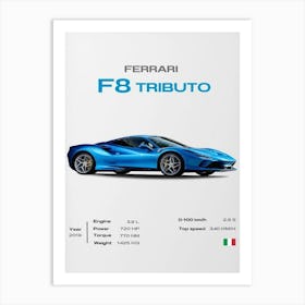Ferrari F8 Tributo Art Print
