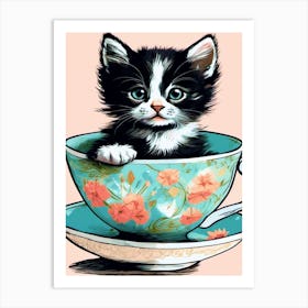 Kitten In A Teacup 2 Art Print