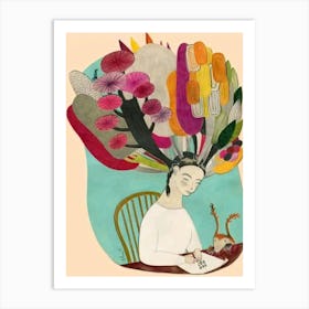 Woman Writing Art Print