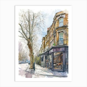 Richmond Upon Thames London Borough   Street Watercolour 2 Art Print