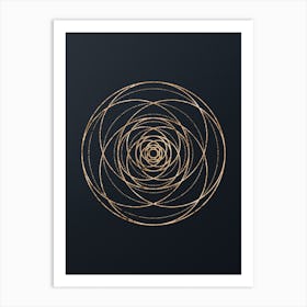Abstract Geometric Gold Glyph on Dark Teal n.0282 Art Print
