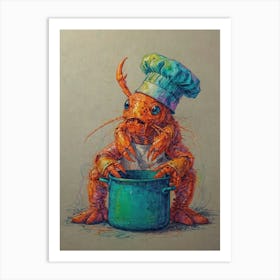 Lobster Chef 3 Art Print