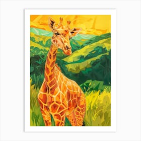 Giraffe Painting Art Print