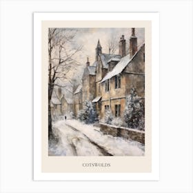 Vintage Winter Painting Poster Cotswolds United Kingdom 2 Art Print