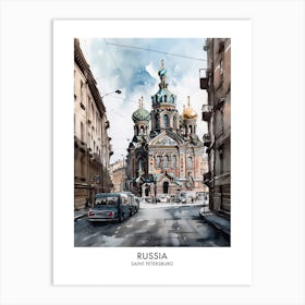 Saint Petersburg, Russia 2 Watercolor Travel Poster Art Print