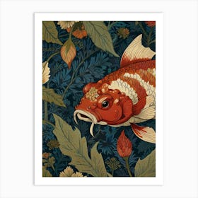 Koi Fish Style William Morris 2 Art Print