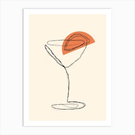 Orange Martini Cocktail Drink Art Print