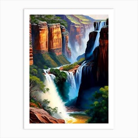Blyde River Canyon Waterfalls, South Africa Nat Viga Style (2) Art Print