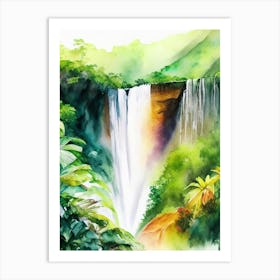 Kaieteur Falls, Guyana Water Colour  (1) Art Print