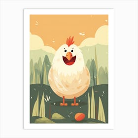 Cute Chicken Vector Illustration Art Print