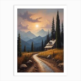 Sunset In The Mountains 9 Art Print