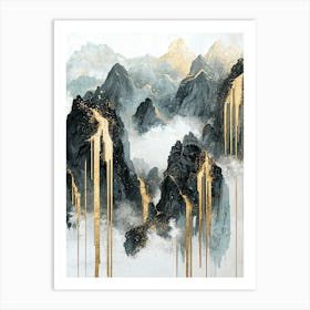 Zagros Mountains Golden Peaks - Lavish Layers Art Print