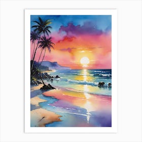 Sunset At The Beach 293 Art Print