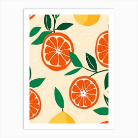 Oranges And Leaves Art Print