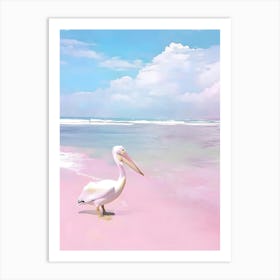 Pink Pelican Art Print